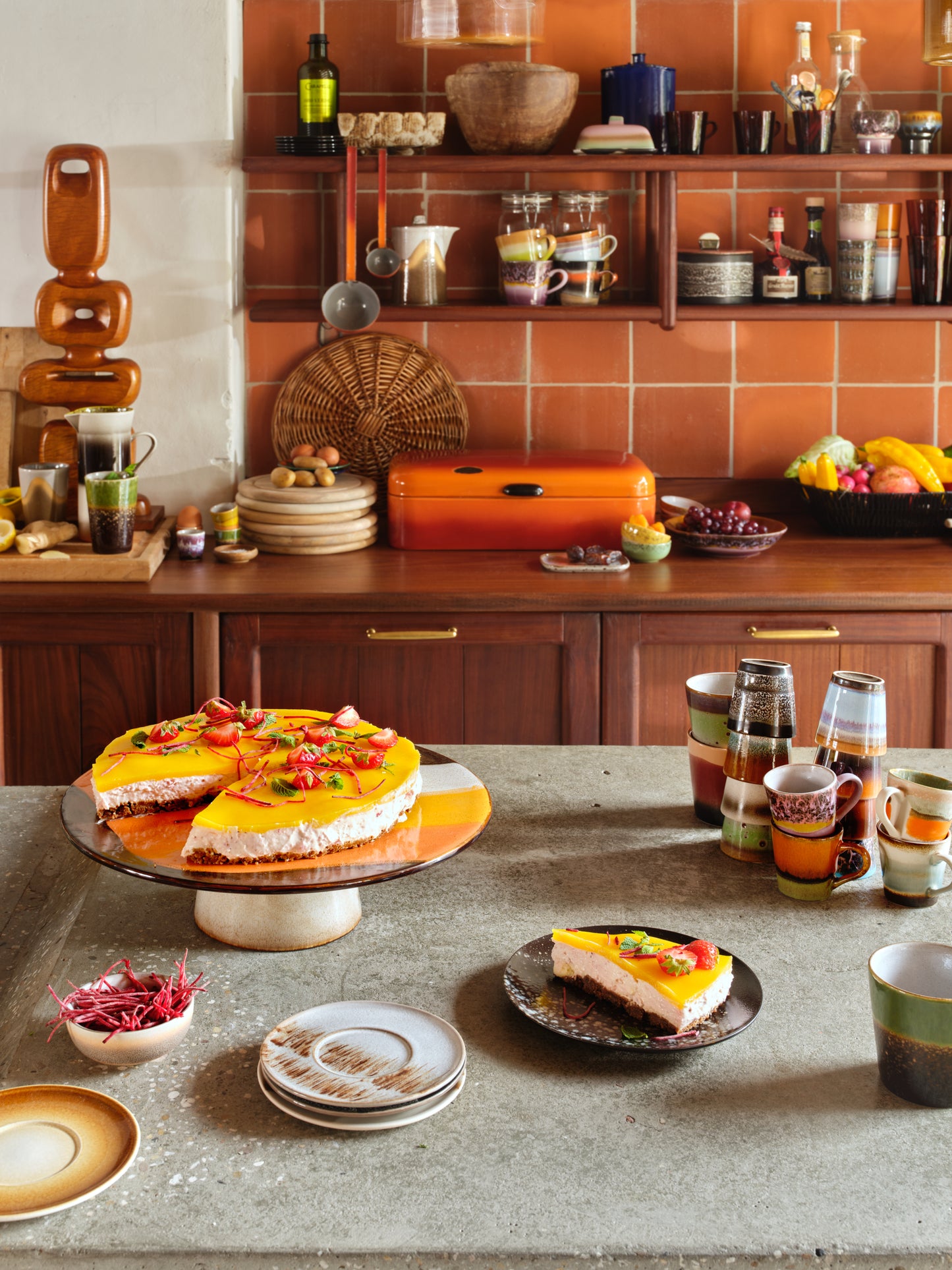 70s ceramics: Set de platos "Big Sur" (juego de 4 unidades)