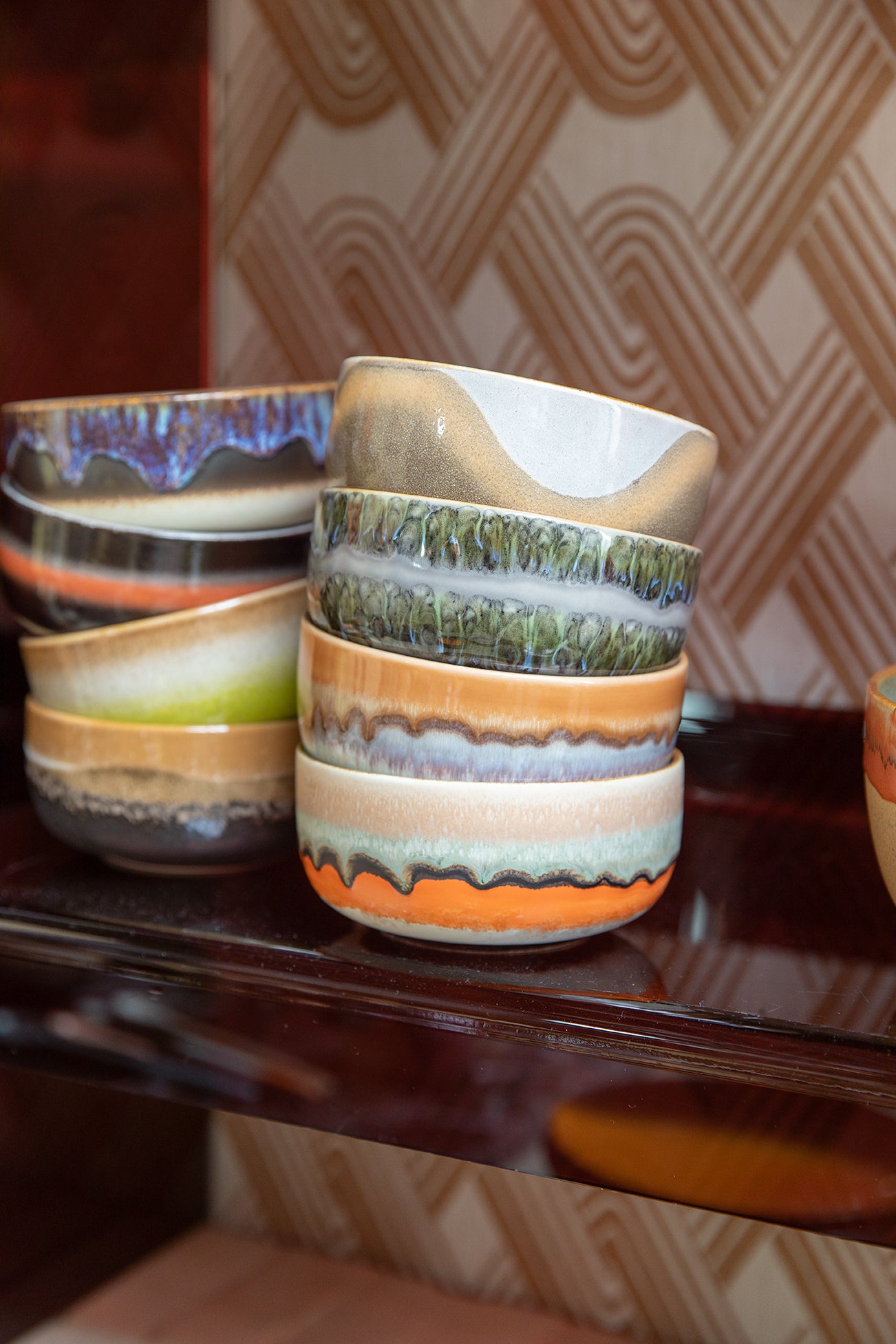 70s ceramics: Set de bowls "Reef" (juego de 4 unidades)