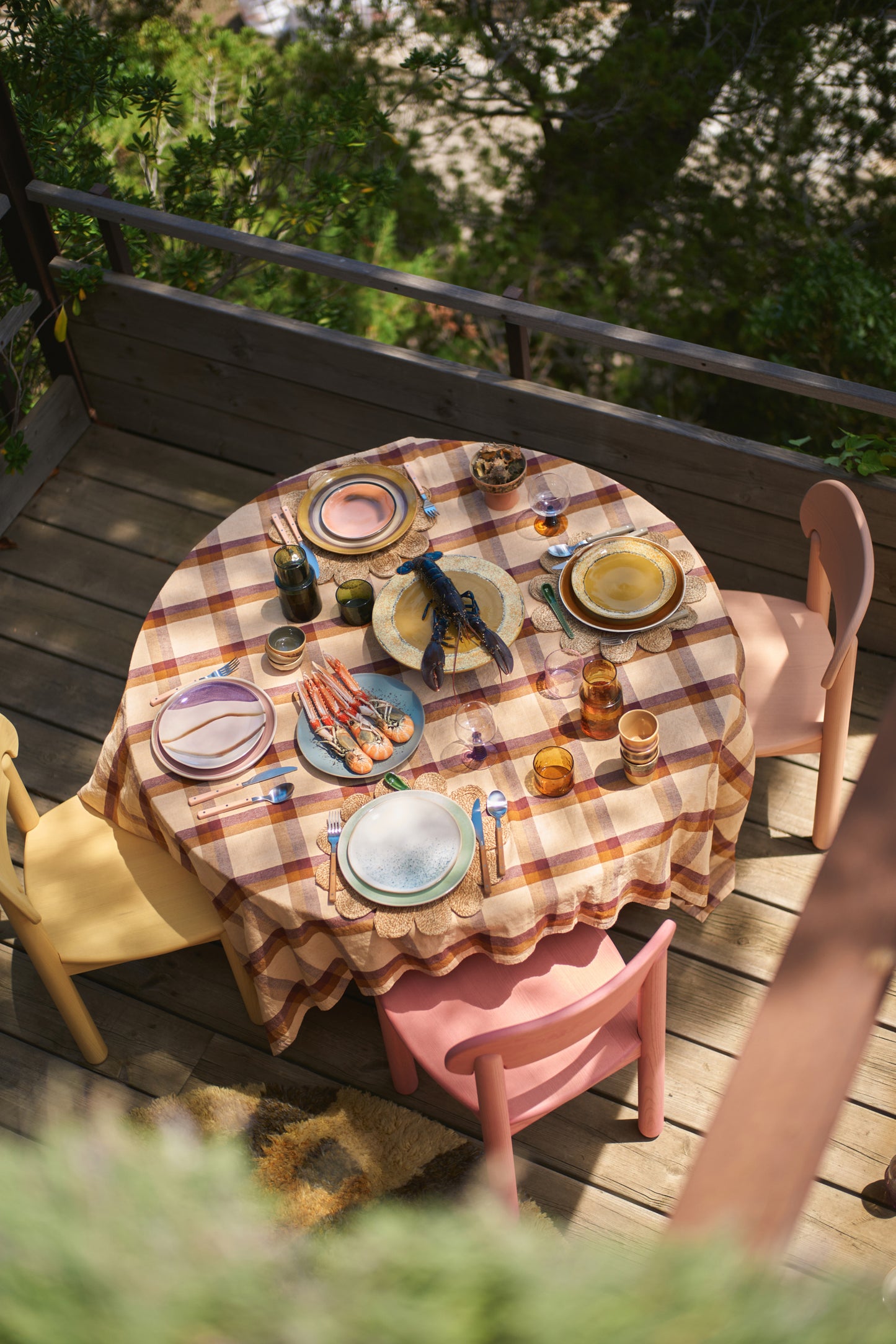 70s ceramics: Set de platos principal "Coconut" (juego de 2 unidades)