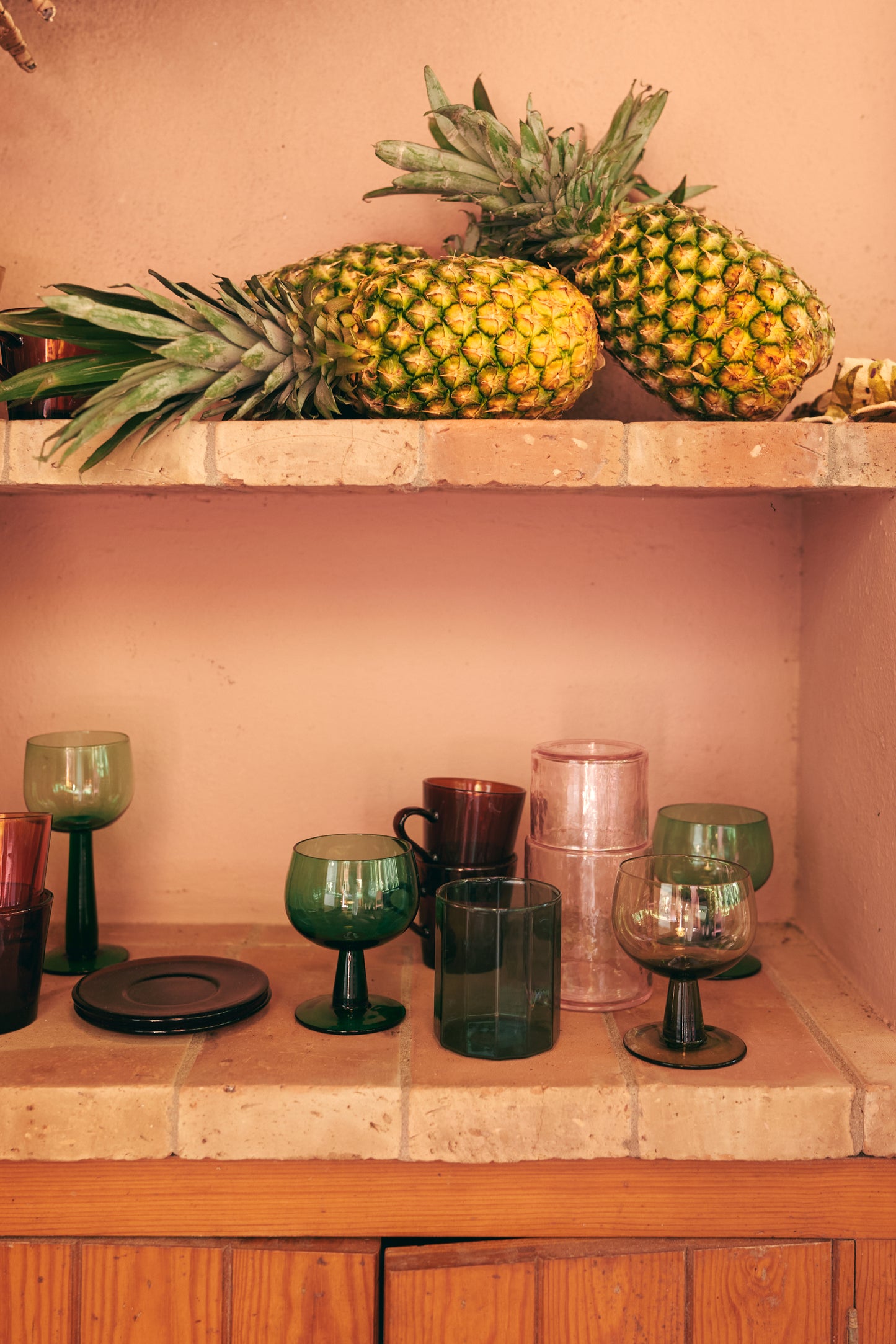 Colección Esmeraldas: copa de vino baja "Verde helecho" (juego de 4 unidades)