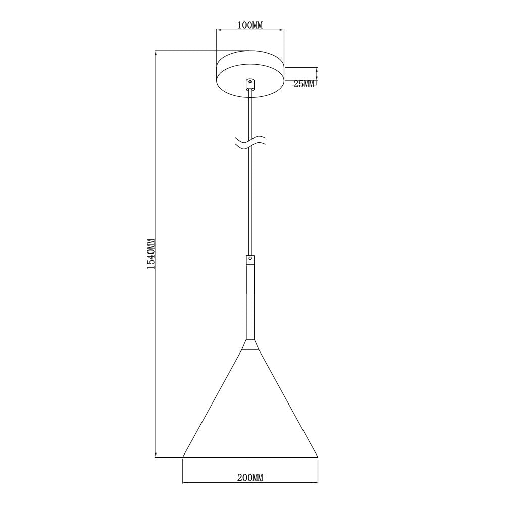 Lámpara colgante de aluminio negro Rosario