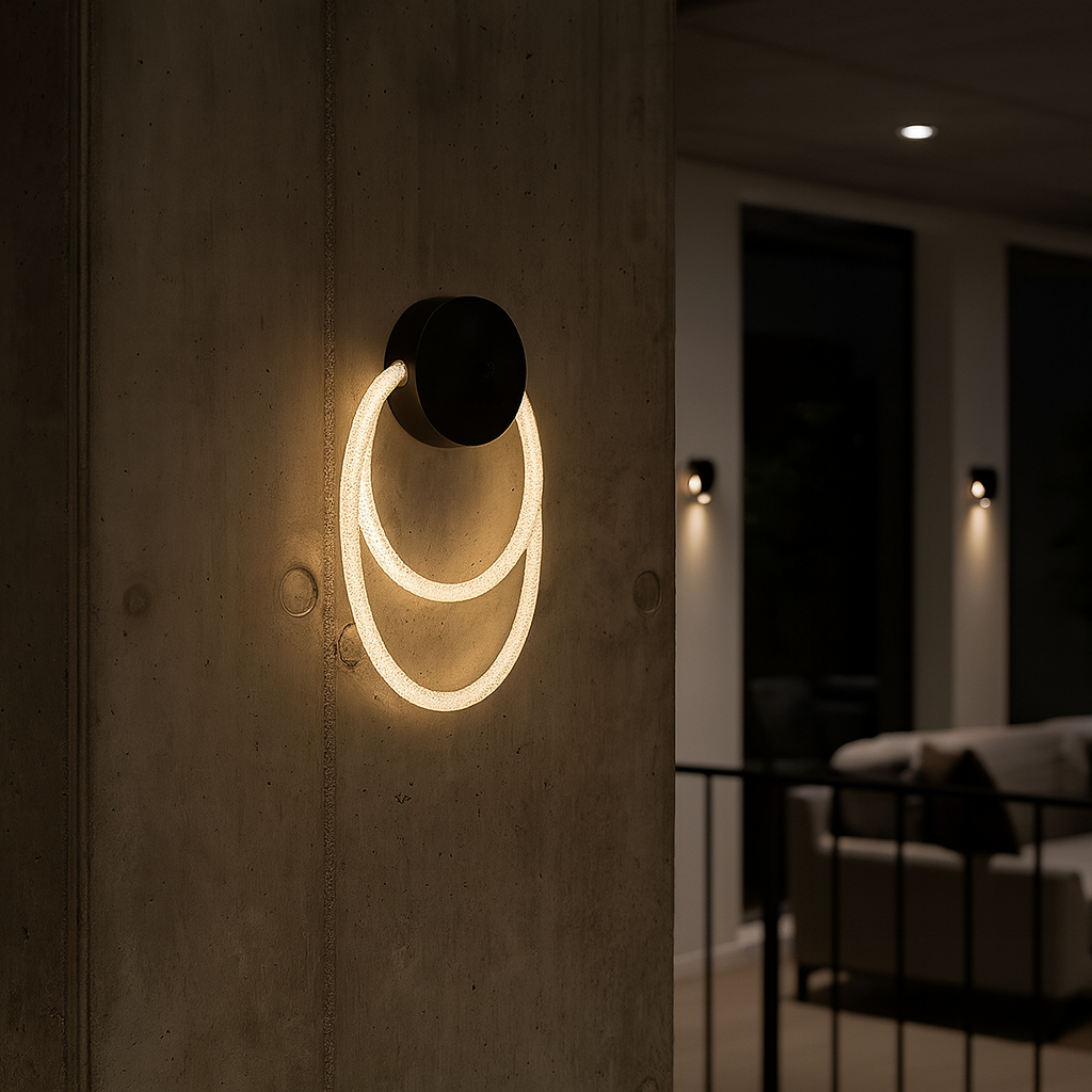 Apliqué de aluminio negro con cuerda led Kid