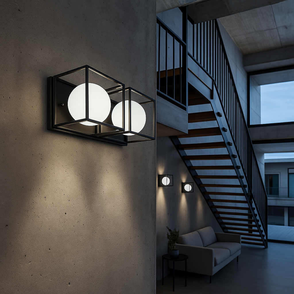 Apliqué doble metálico negro Shade