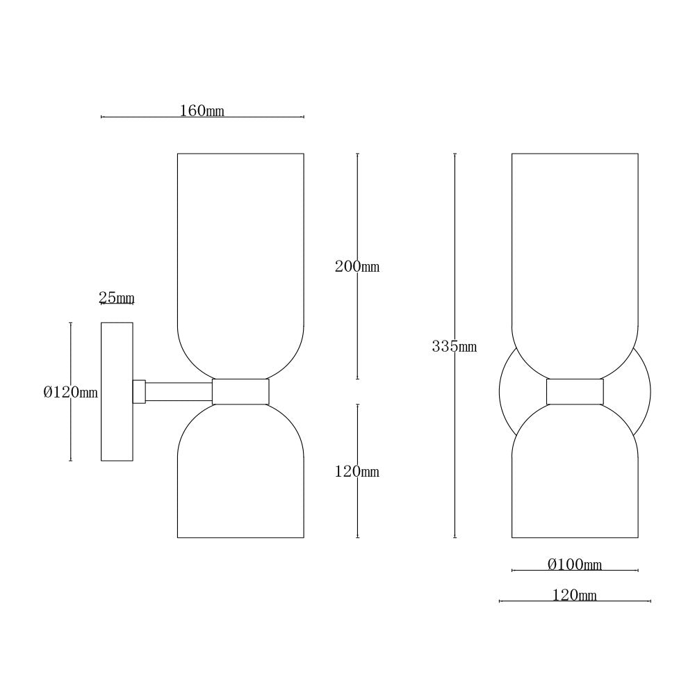 Apliqué de vidrio smoke con detalles metálicos negros Candle Light