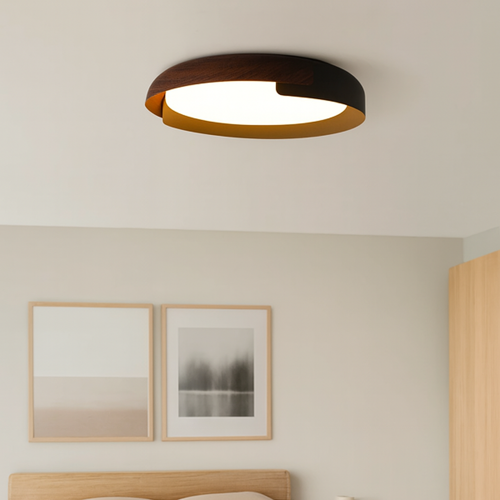 Plafón circular Cazca Dark Wood