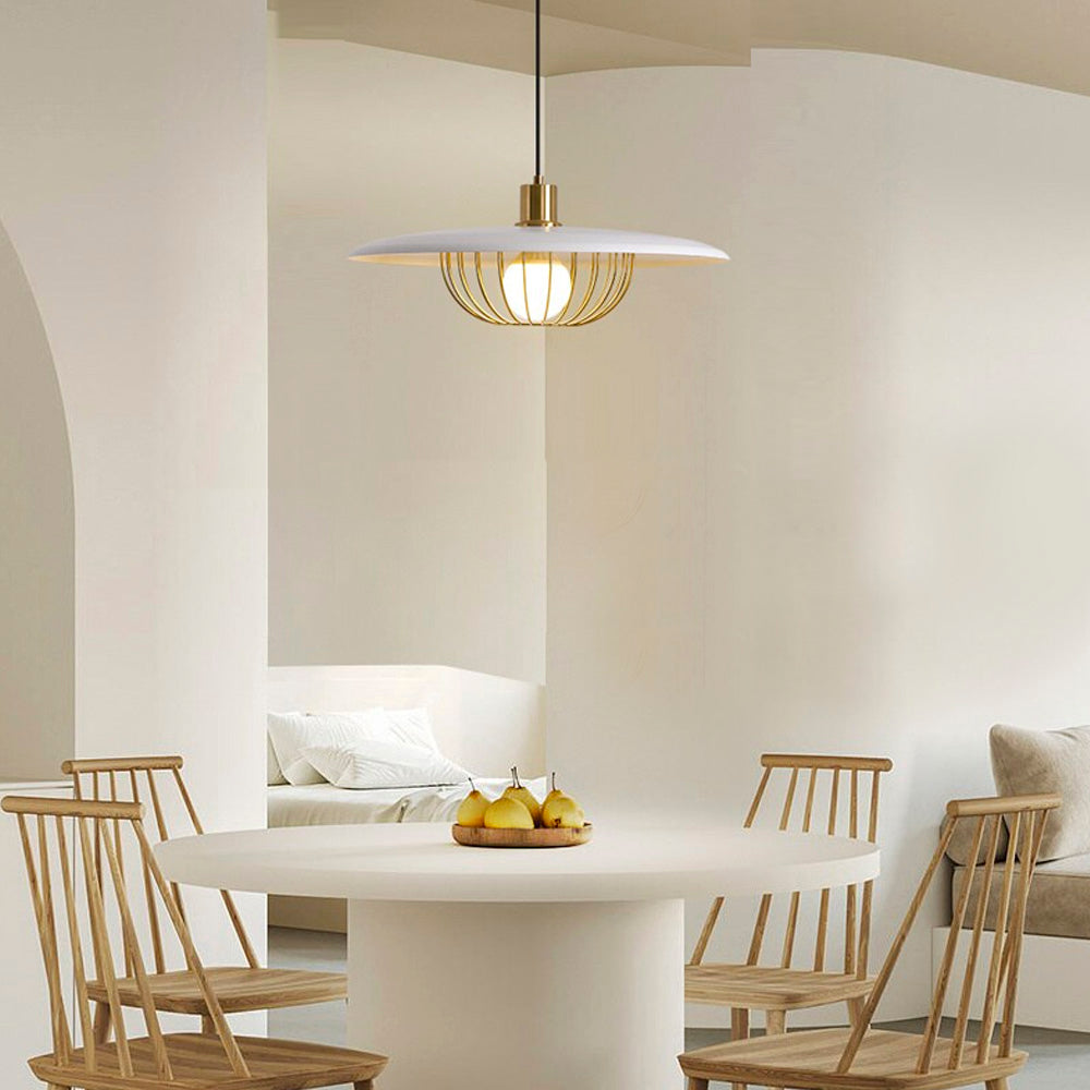 Lámpara colgante de metal blanca Heritage