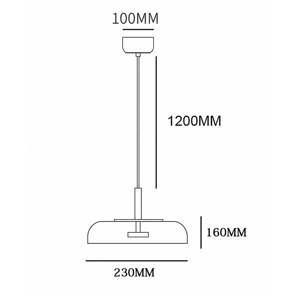 Lámpara colgante led de aluminio y vidrio color dorado Alsacia