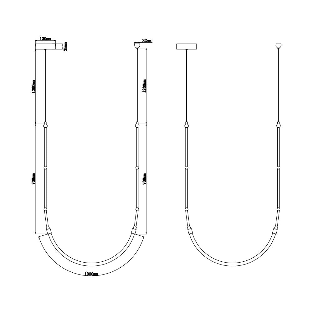 Lámpara colgante de aluminio led negra Brielle