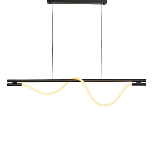 Lámpara de aluminio negro con cuerda led Rennes