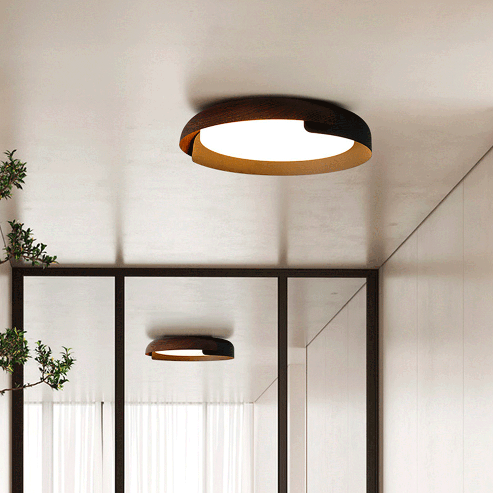 Plafón circular Cazca Dark Wood