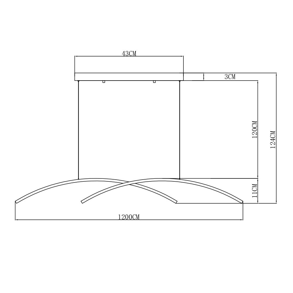 Lámpara colgante metálica negra Dune