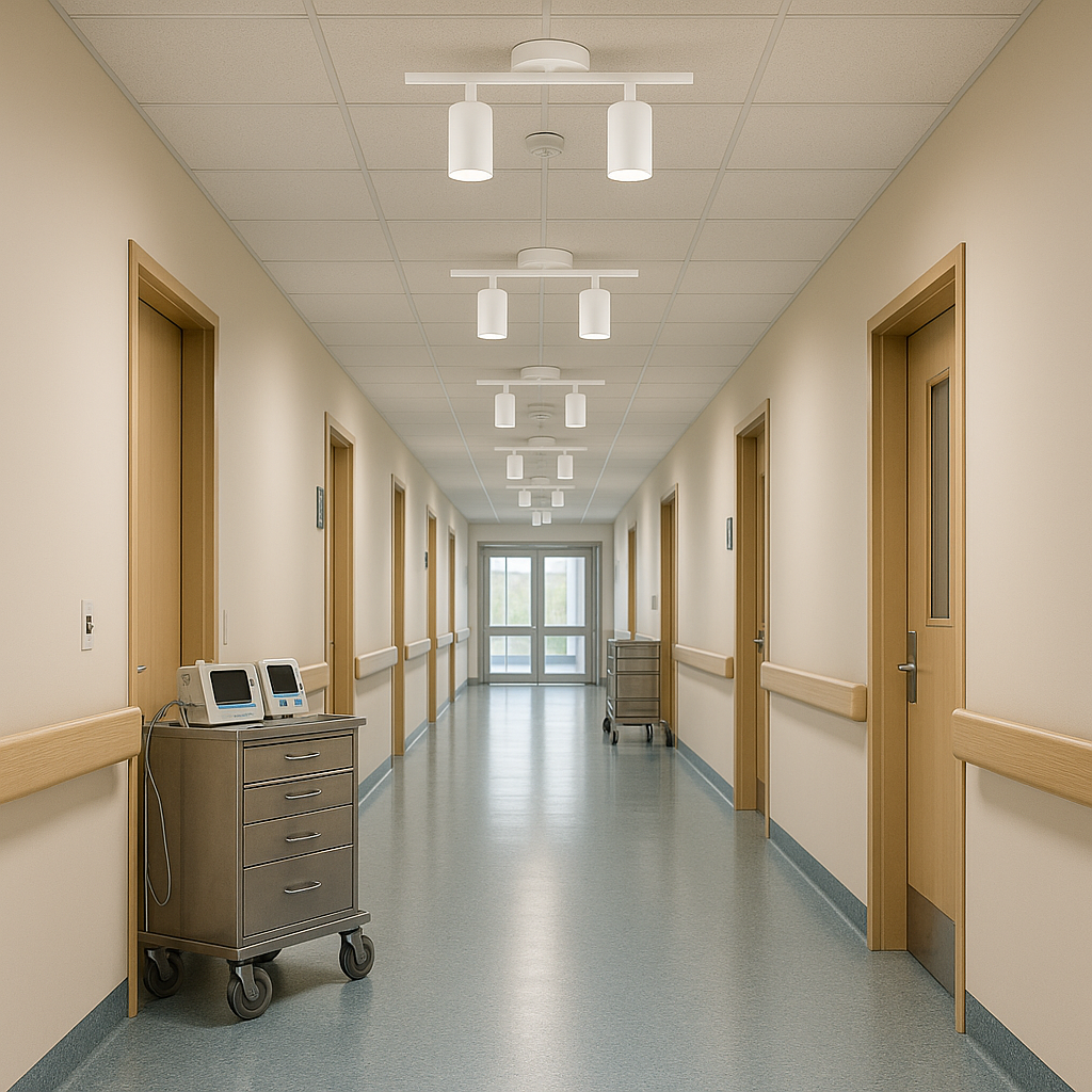 Foco sobrepuesto doble lineal metálico blanco Nur