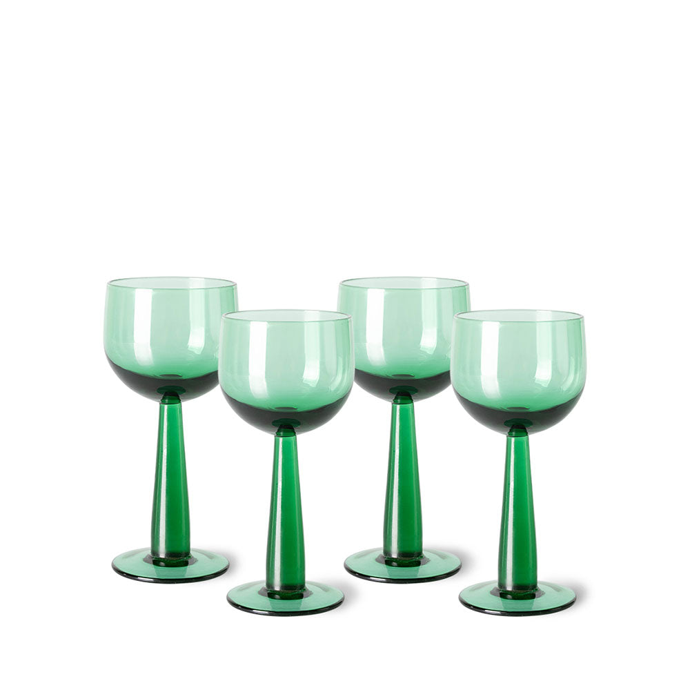 Colección Esmeraldas: copa de vino alta "Verde helecho" (juego de 4 unidades)