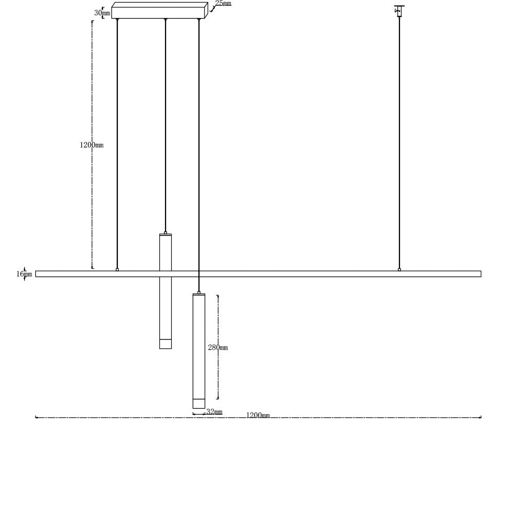 Lámpara colgante metálica negra Hillsboro