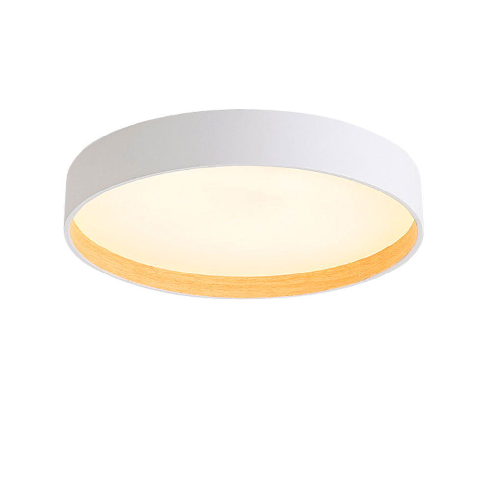 Plafón circular blanco Kotka Wood