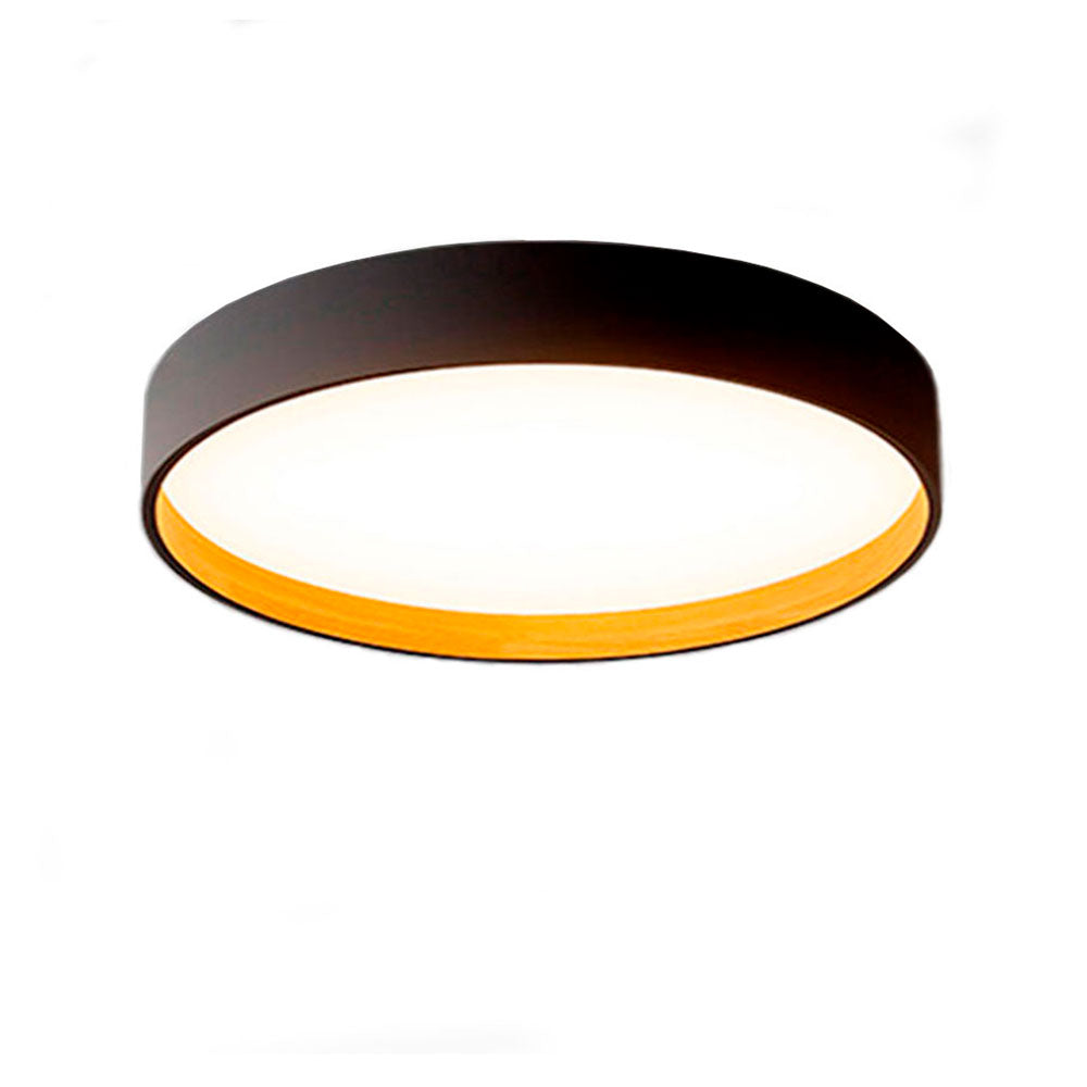 Plafón circular negro Kotka Wood
