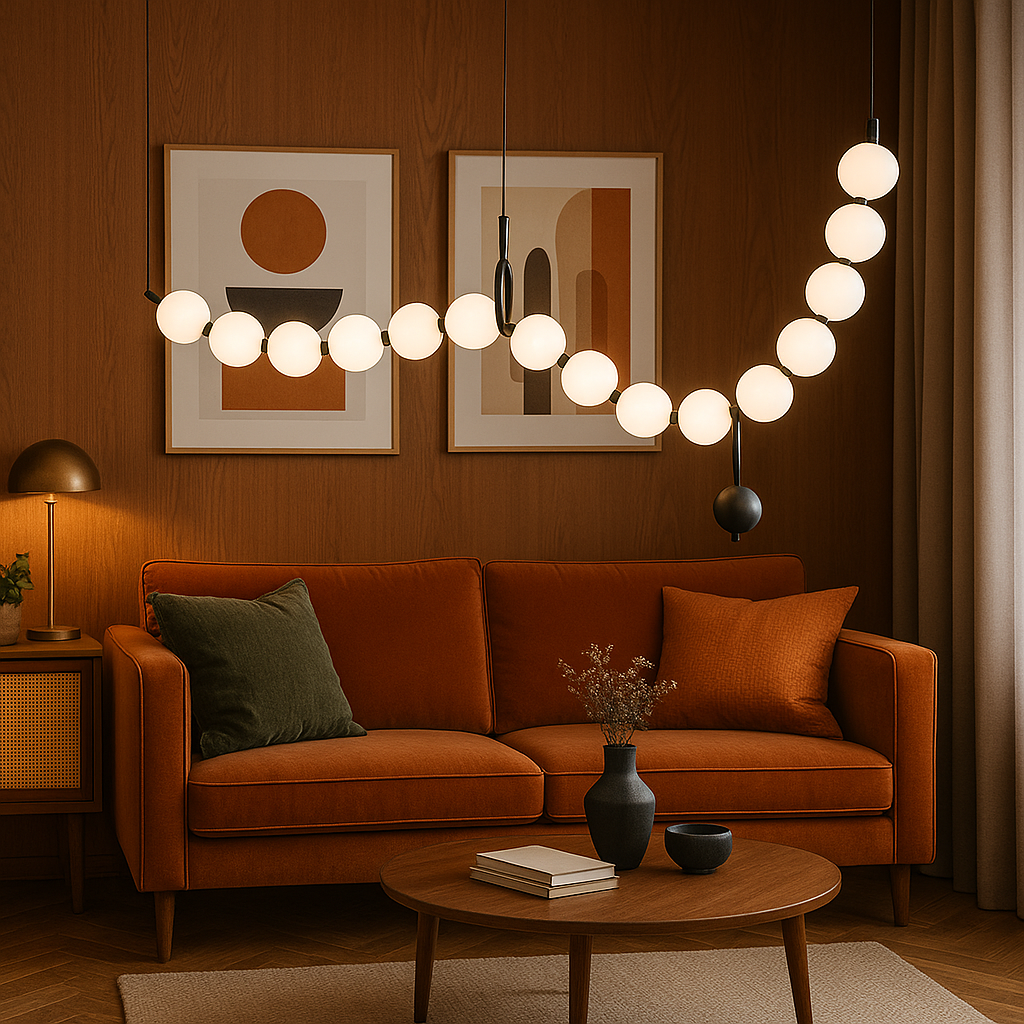 Lámpara colgante de aluminio y acrilico led negra Tiburgo