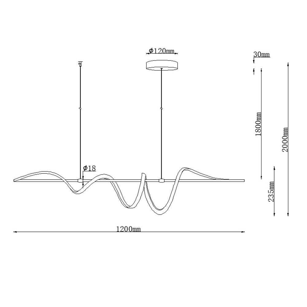 Lámpara colgante de aluminio negro Maloy