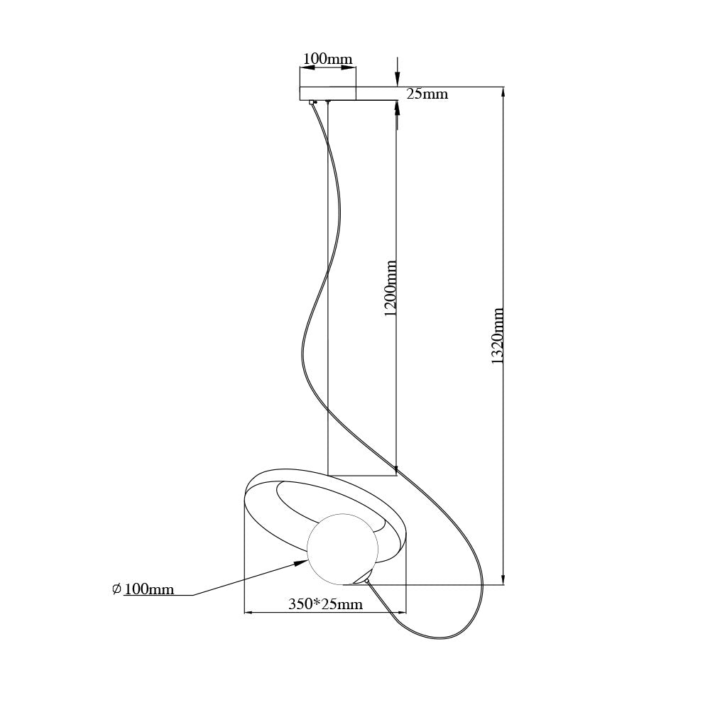 Lámpara colgante de aluminio terracota y base metálica Medora