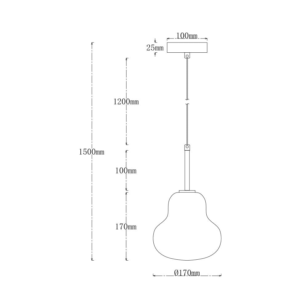 Lámpara colgante de aluminio negro y vidrio opal Minerva 1