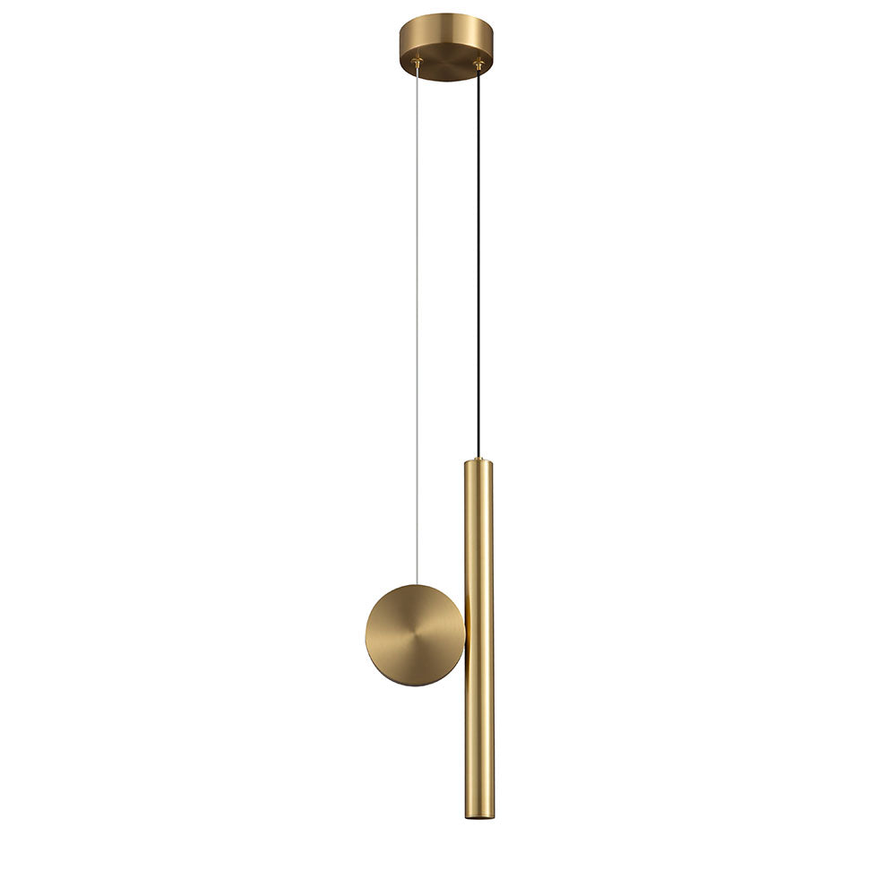 Foco colgante de aluminio dorado Lugano