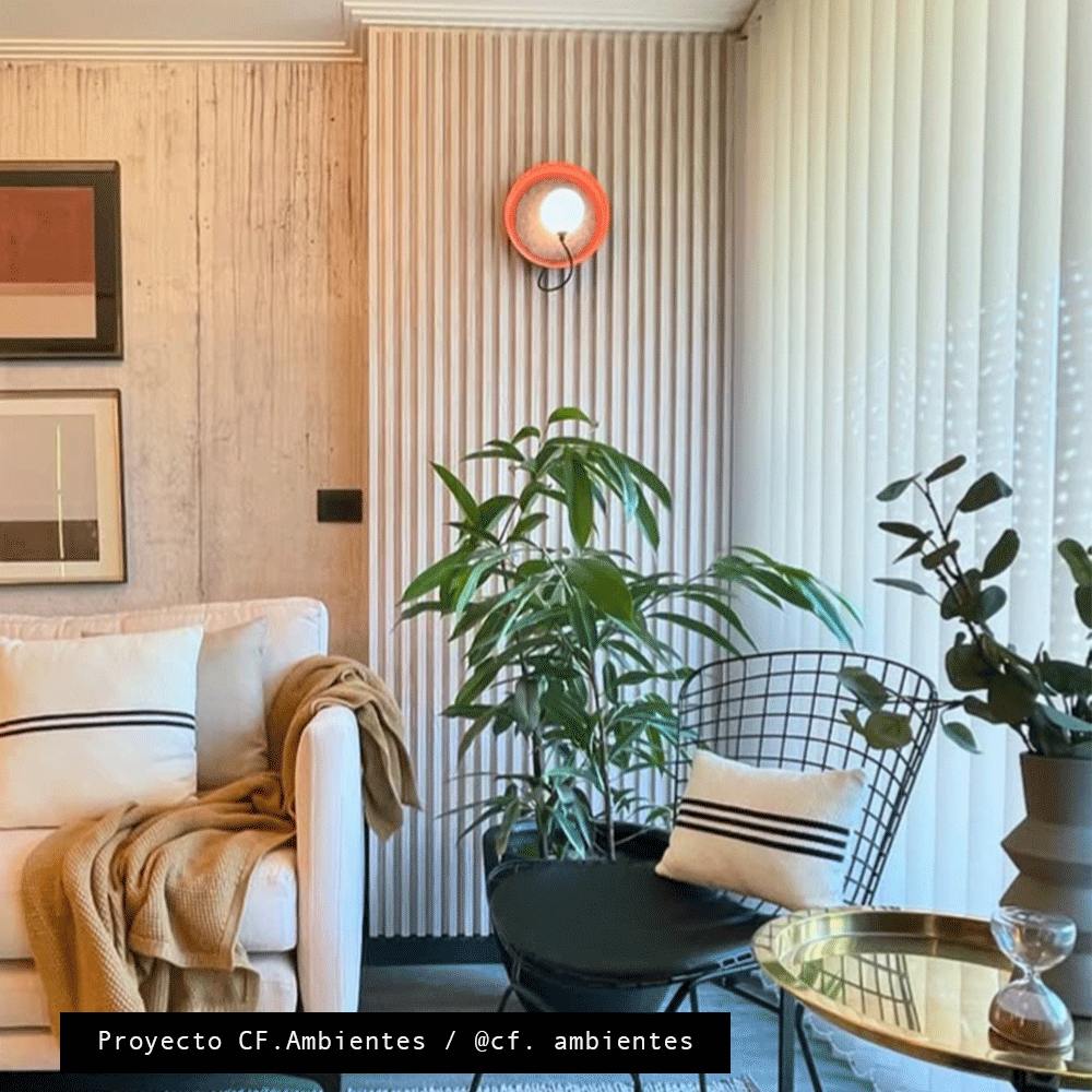 Apliqué de aluminio terracota y base metálica Medora