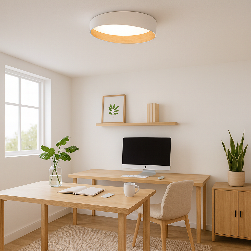 Plafón circular blanco Edge Wood