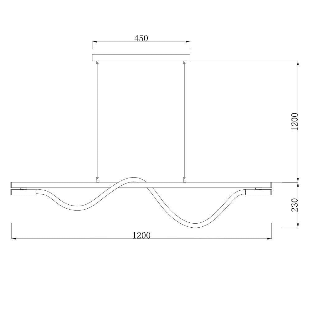 Lámpara de aluminio negro con cuerda led Rennes