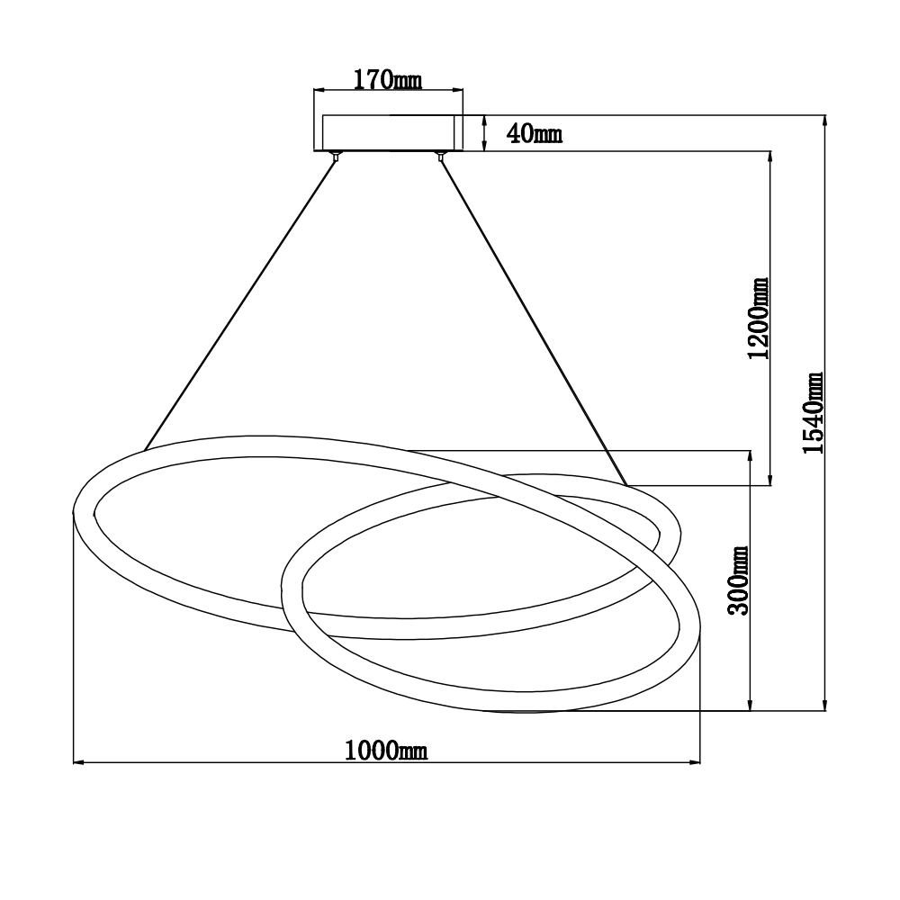 Lámpara colgante led negra Spiral