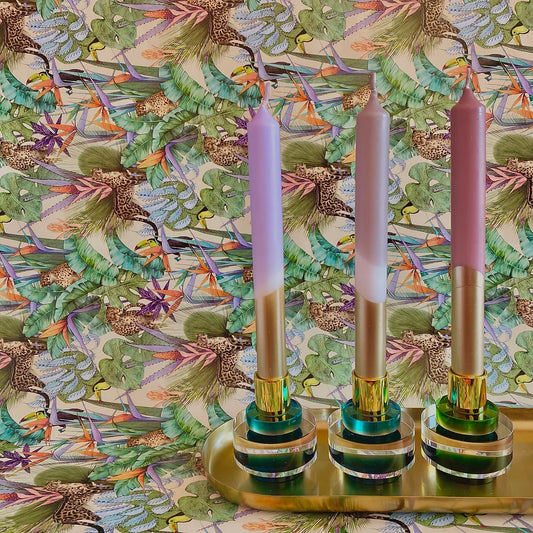 Set de 3 Velas Dip Dye Dorado Mix 1