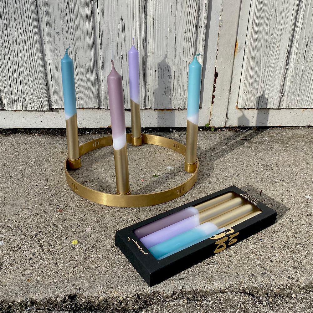 Set de 4 Velas Dip Dye dorado Mix 1