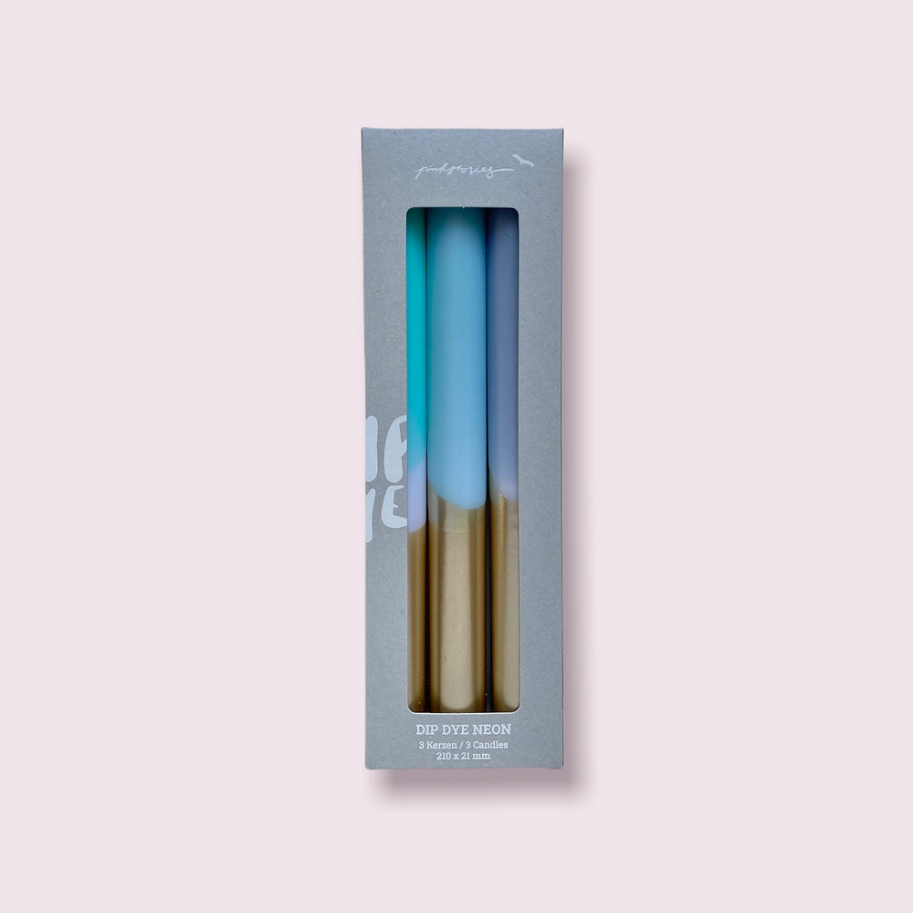 Set de 3 Velas Dip Dye dorado Mix 2