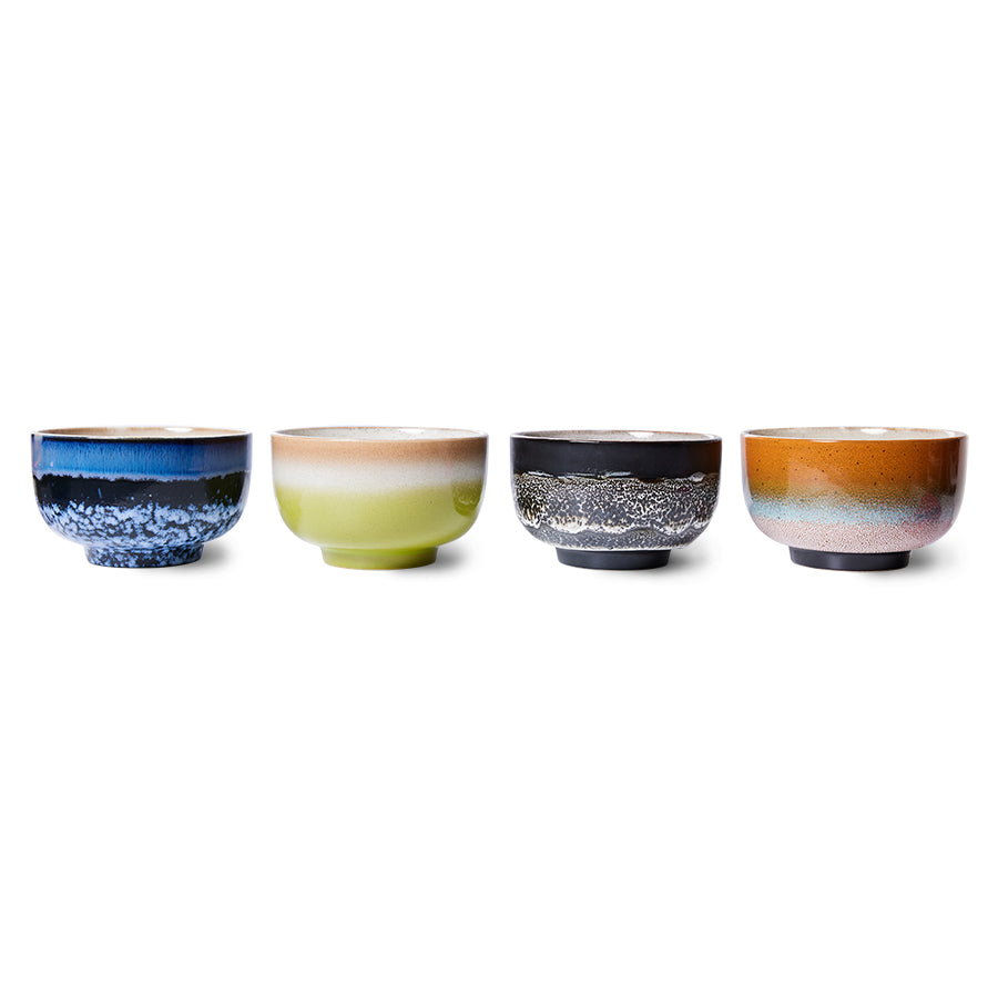 70s ceramics: Set de bowls "Groovy" (juego de 4 unidades)