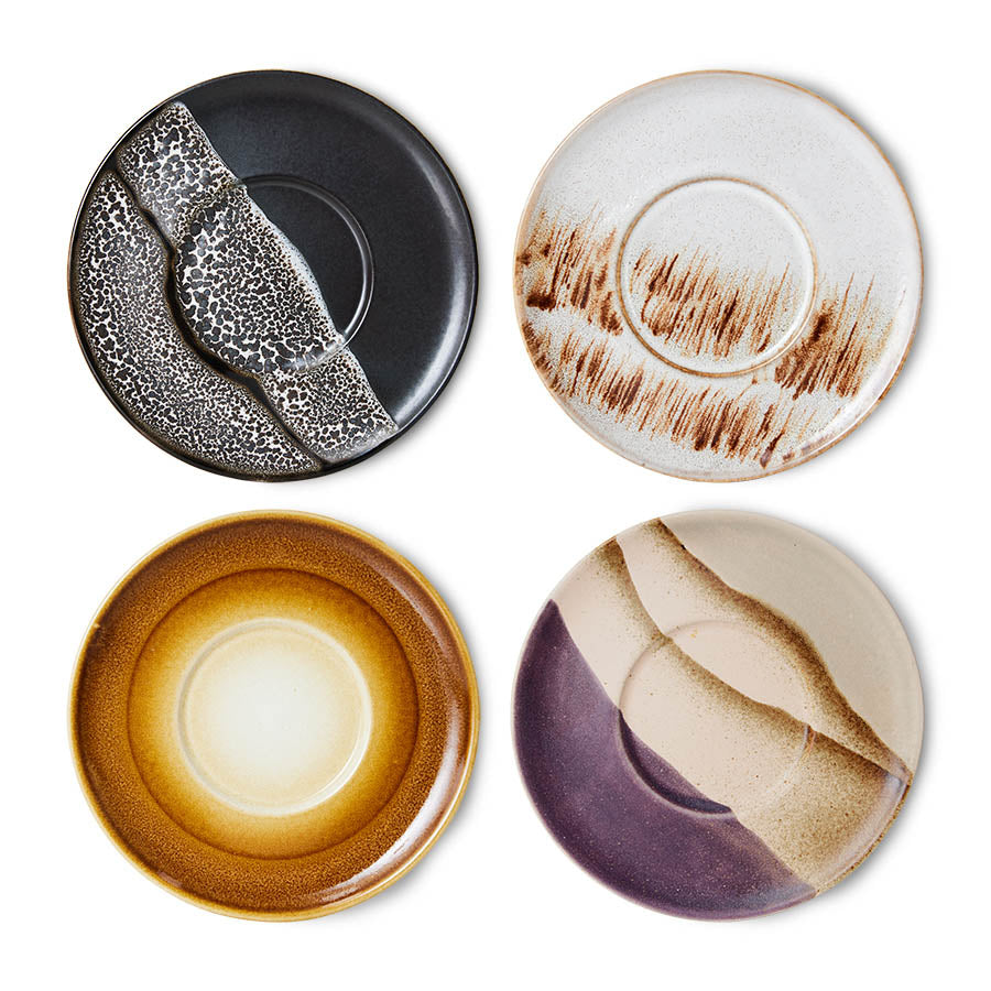 70s ceramics: Set de platos "Big Sur" (juego de 4 unidades)