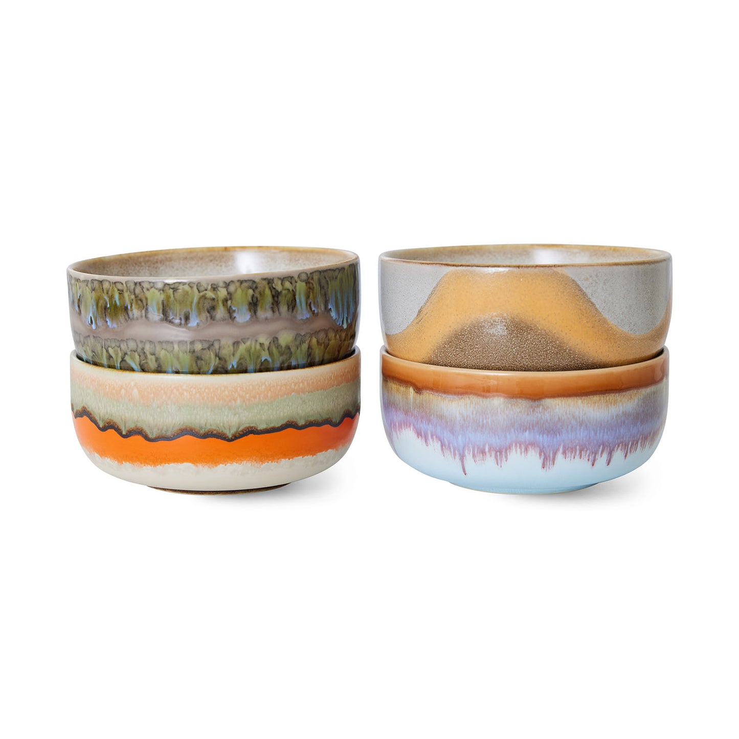 70s ceramics: Set de bowls "Reef" (juego de 4 unidades)