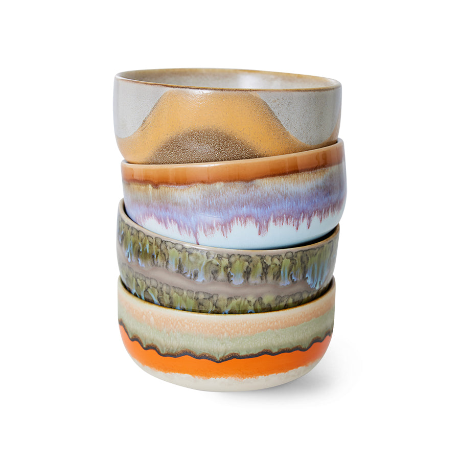 70s ceramics: Set de bowls "Reef" (juego de 4 unidades)