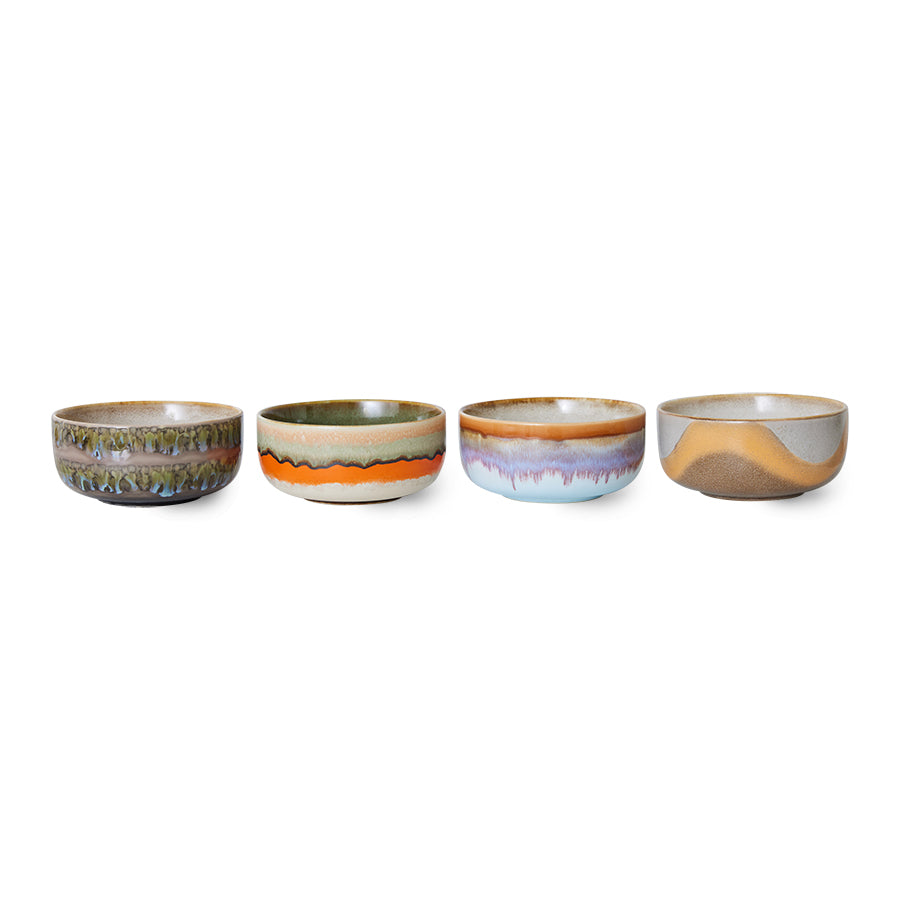 70s ceramics: Set de bowls "Reef" (juego de 4 unidades)
