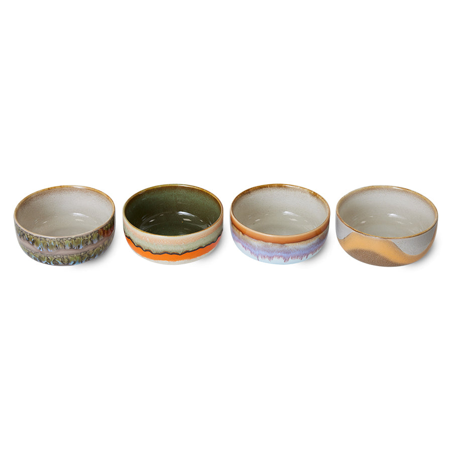 70s ceramics: Set de bowls "Reef" (juego de 4 unidades)