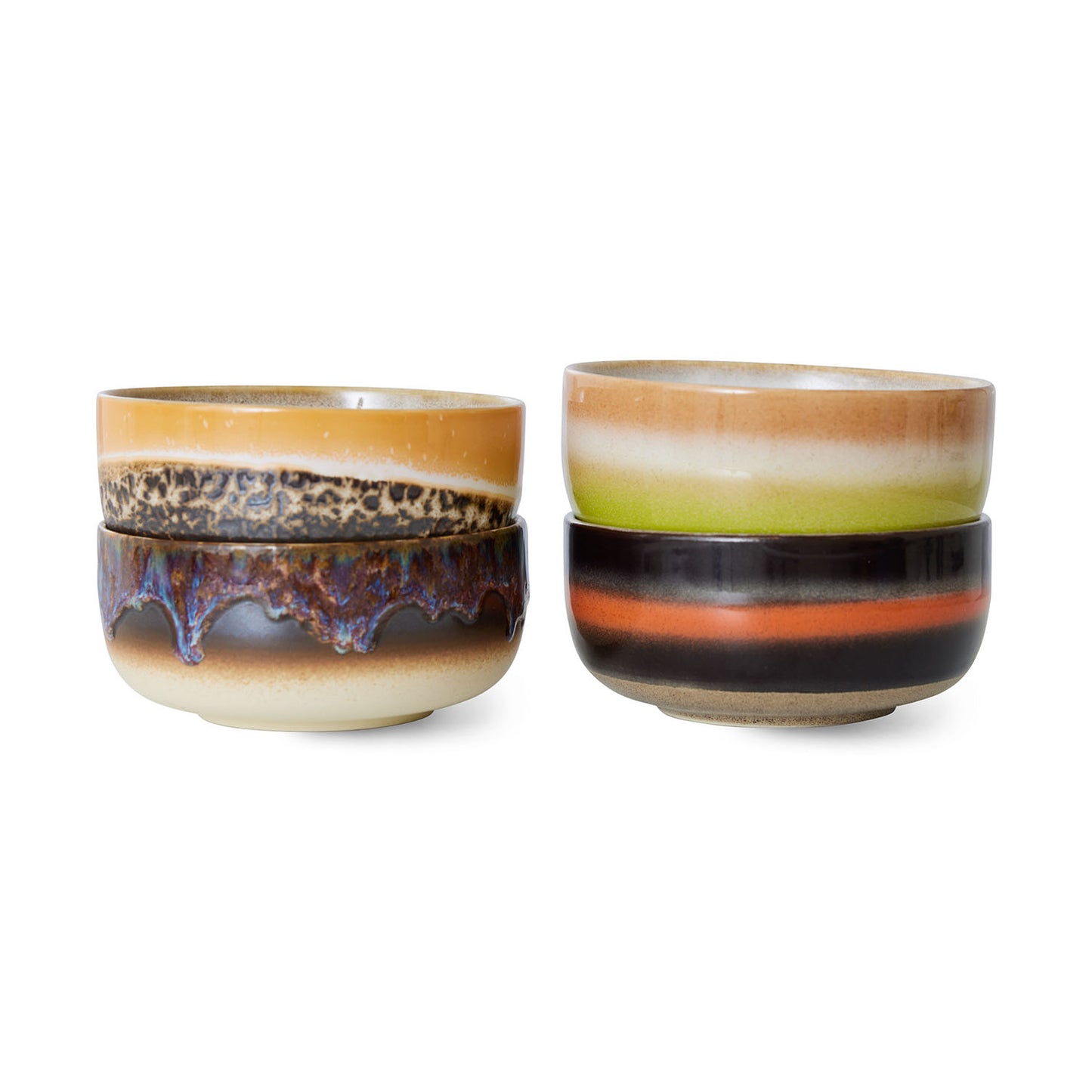 70s ceramics: Set de bowls "Humus" (juego de 4 unidades)