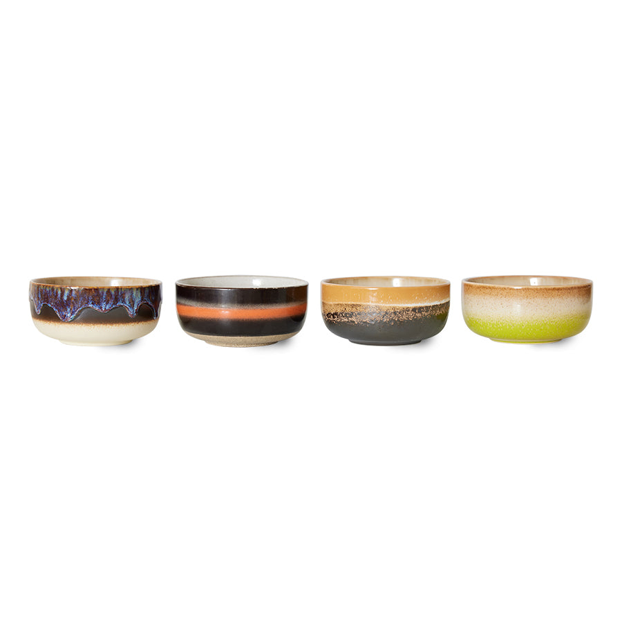 70s ceramics: Set de bowls "Humus" (juego de 4 unidades)