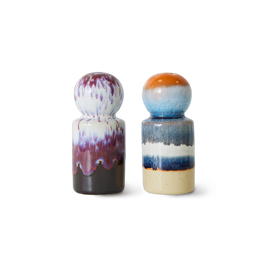 70s ceramics: Salero & Pimentero, "Stargaze"