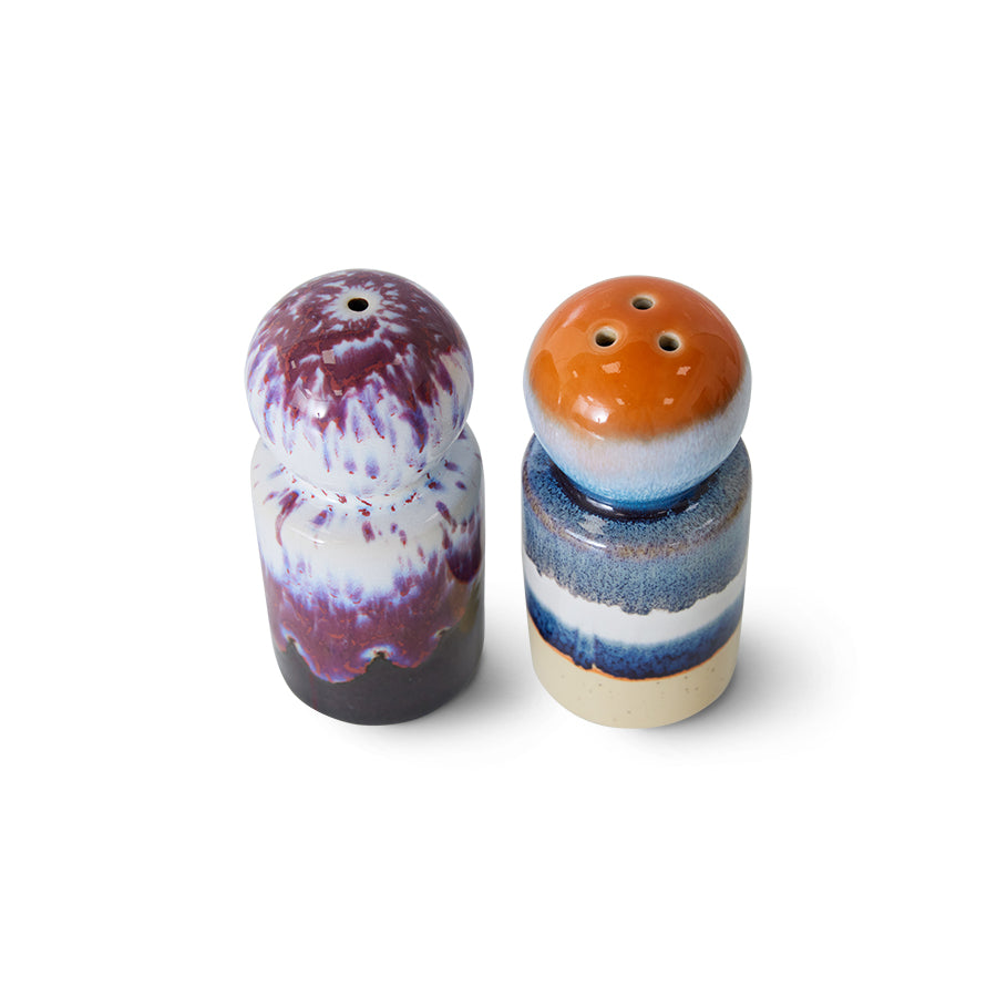 70s ceramics: Salero & Pimentero, "Stargaze"