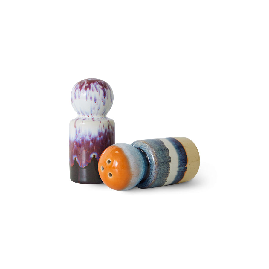 70s ceramics: Salero & Pimentero, "Stargaze"