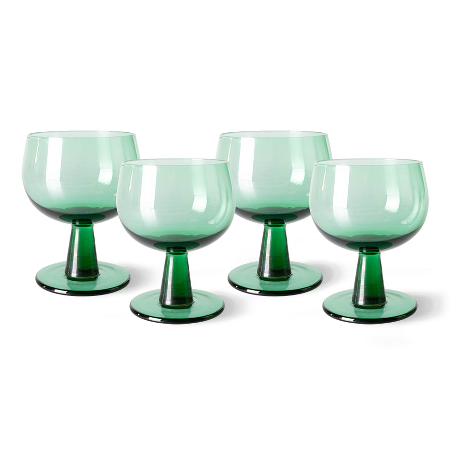 Colección Esmeraldas: copa de vino baja "Verde helecho" (juego de 4 unidades)
