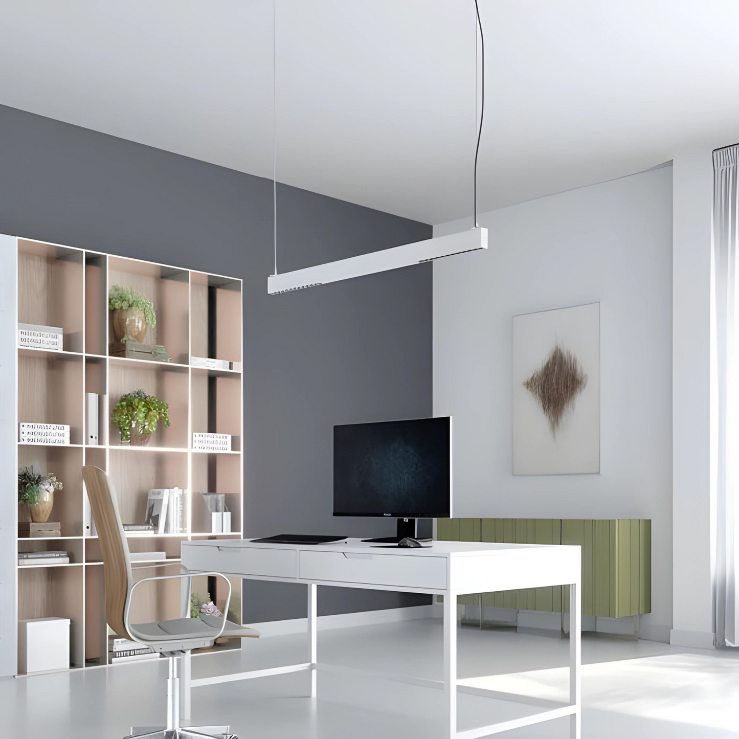 Barra colgante metálica largo 1,83 mts blanca N3 4000 Kelvin