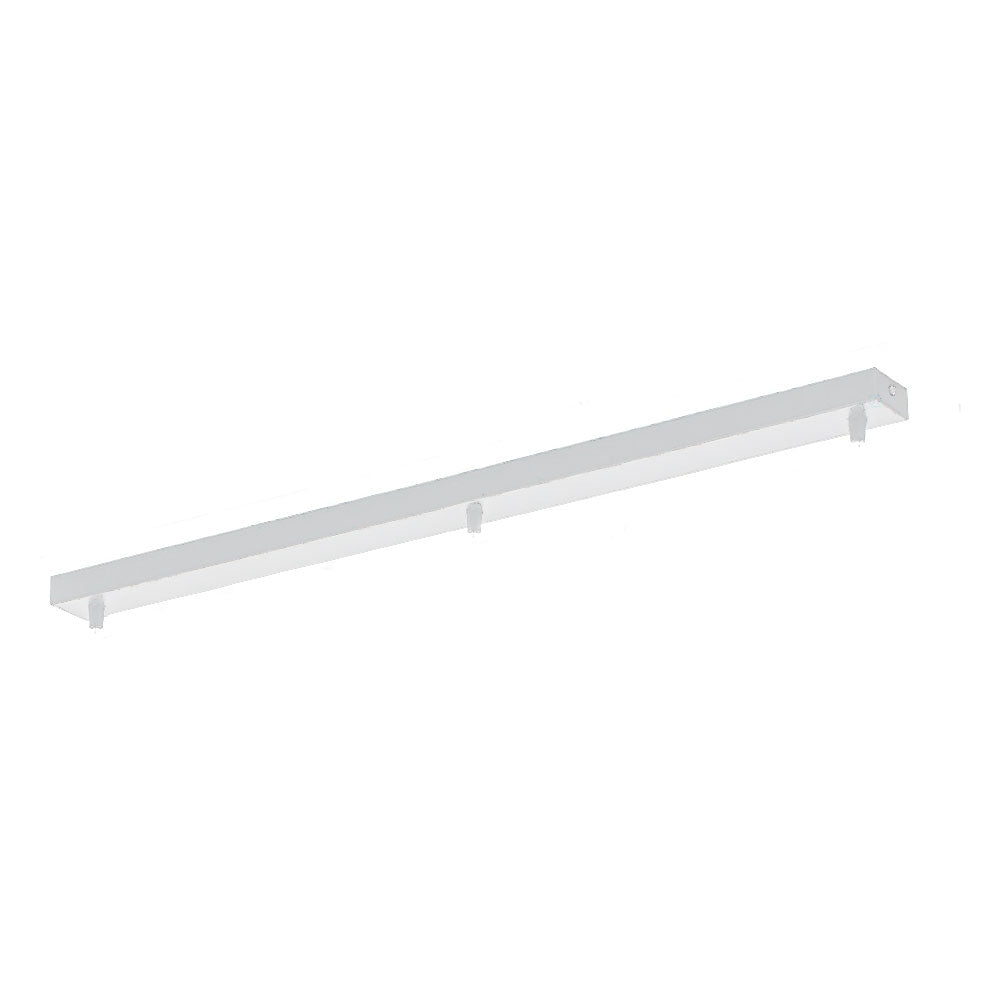 Barra porta 3 lámparas rectangular blanca 80cm