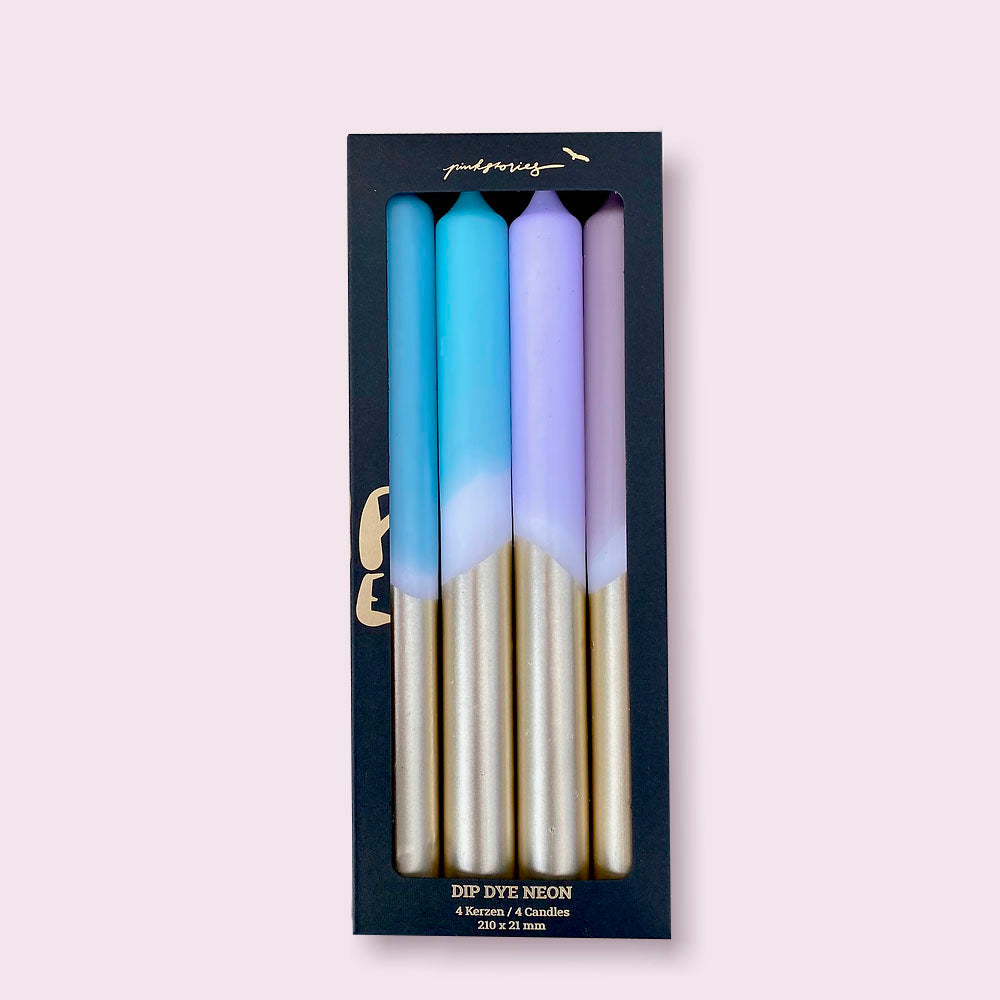 Set de 4 Velas Dip Dye dorado Mix 1