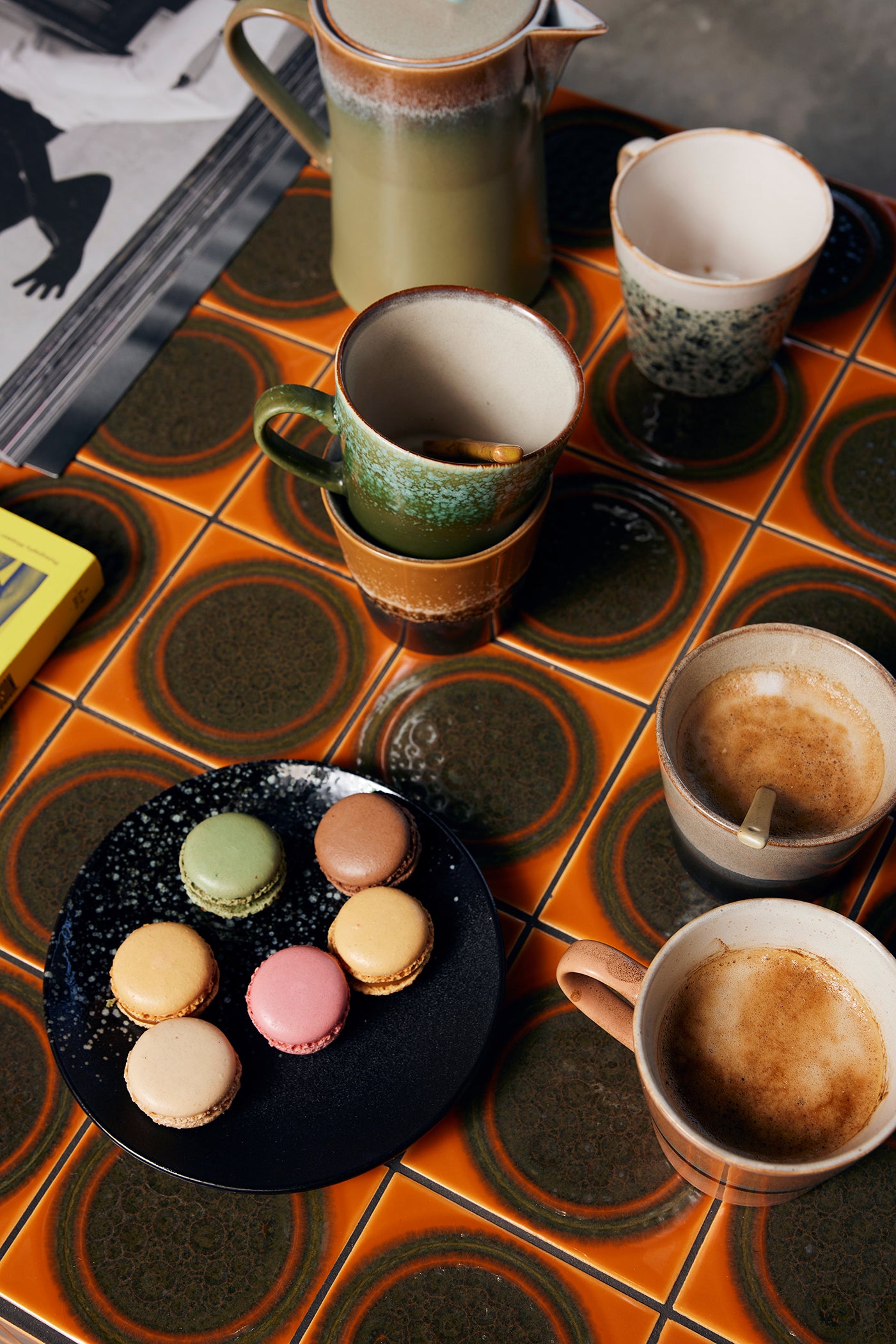 70s ceramics: Set de platos postre "Stars" (juego de 2 unidades)