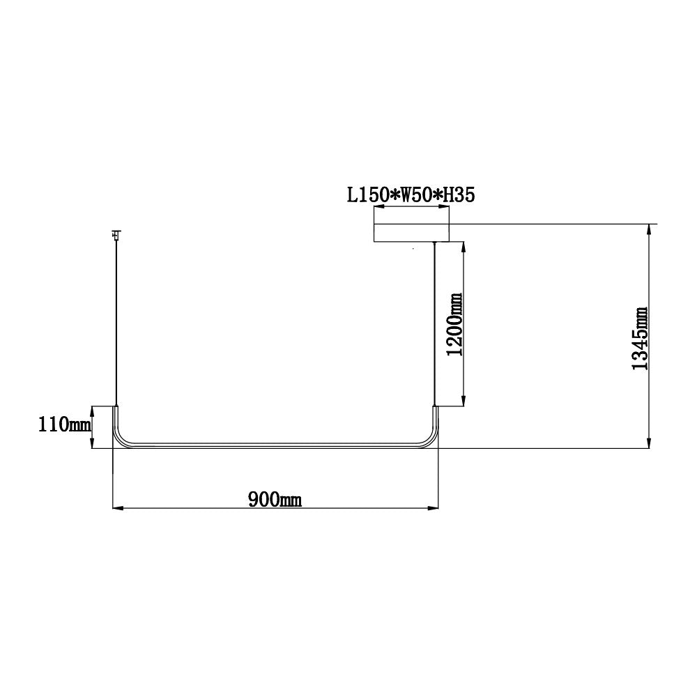 Lámpara colgante metálica negra Hudson