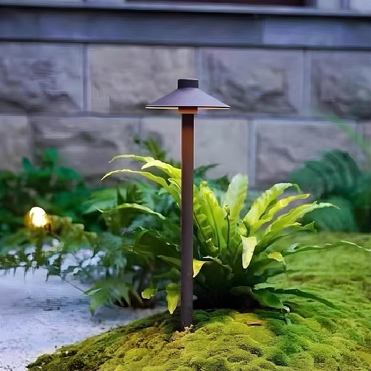 Estaca de piso exterior metálico negro Kai